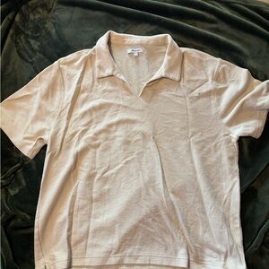 Madewell Men's Light Tan Polo Shirt